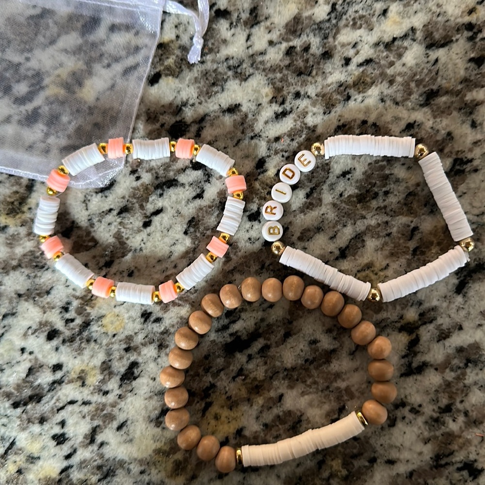 NEW set of 3 bride bracelets.